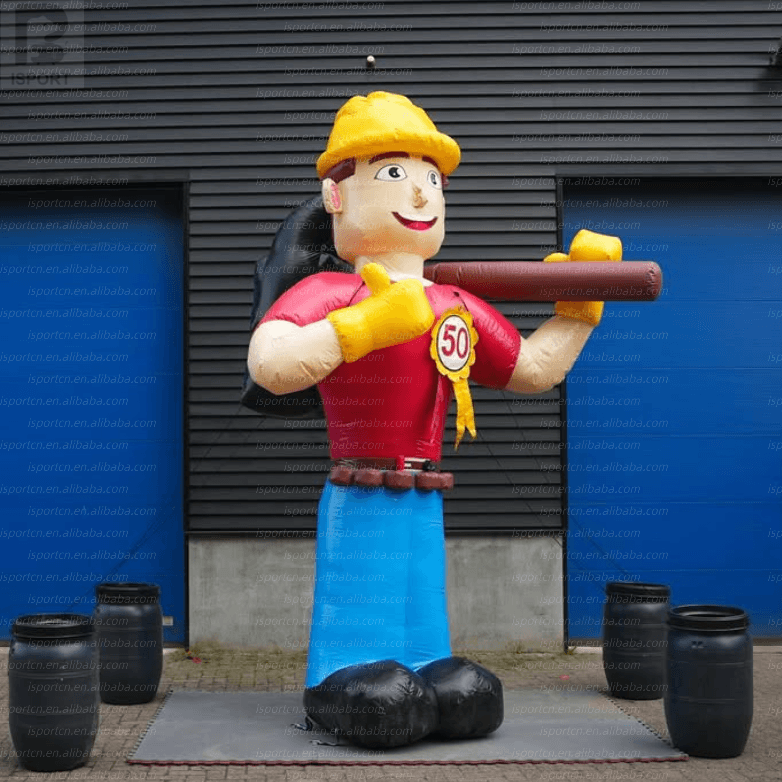 Giant Inflatable Ouwe Jan Dutch Construction Worker Mascot