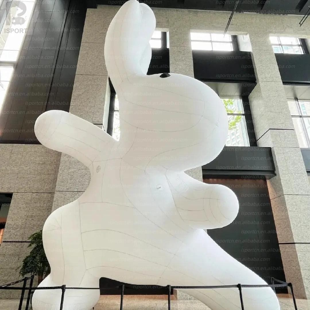 LED Inflatable White Rabbit with Custom Logo for Events