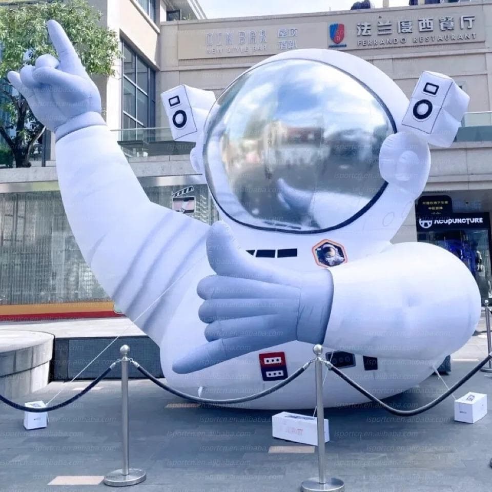 LED Illuminated Inflatable Astronaut Photo Backdrop