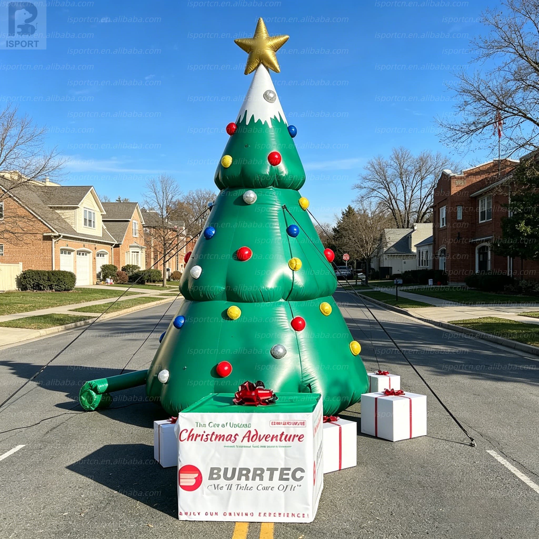 LED Lit Inflatable Christmas Tree with Gift Boxes