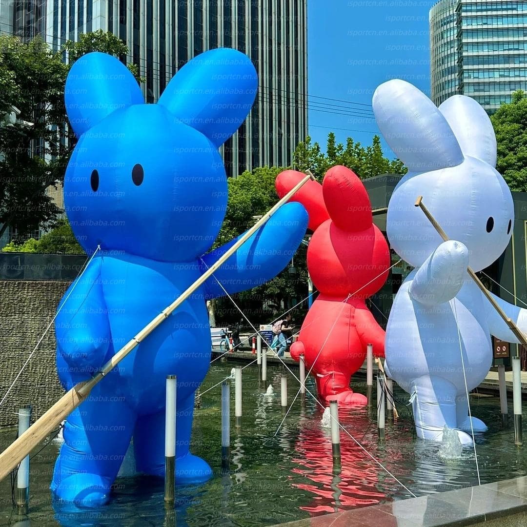 LED Lit Inflatable Standing Bunny for Mall and Easter Events